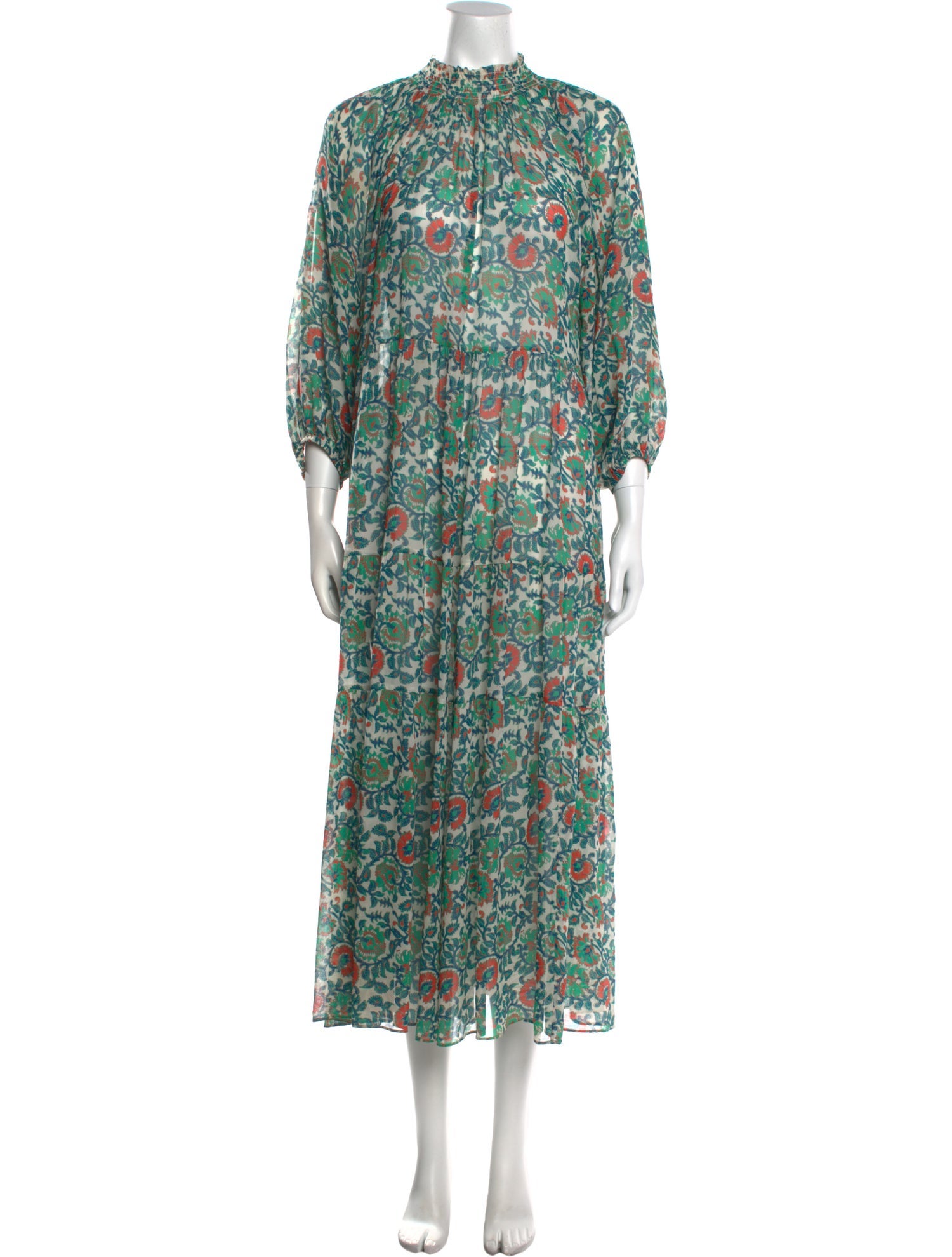 Apiece Apart Floral Print Long Dress