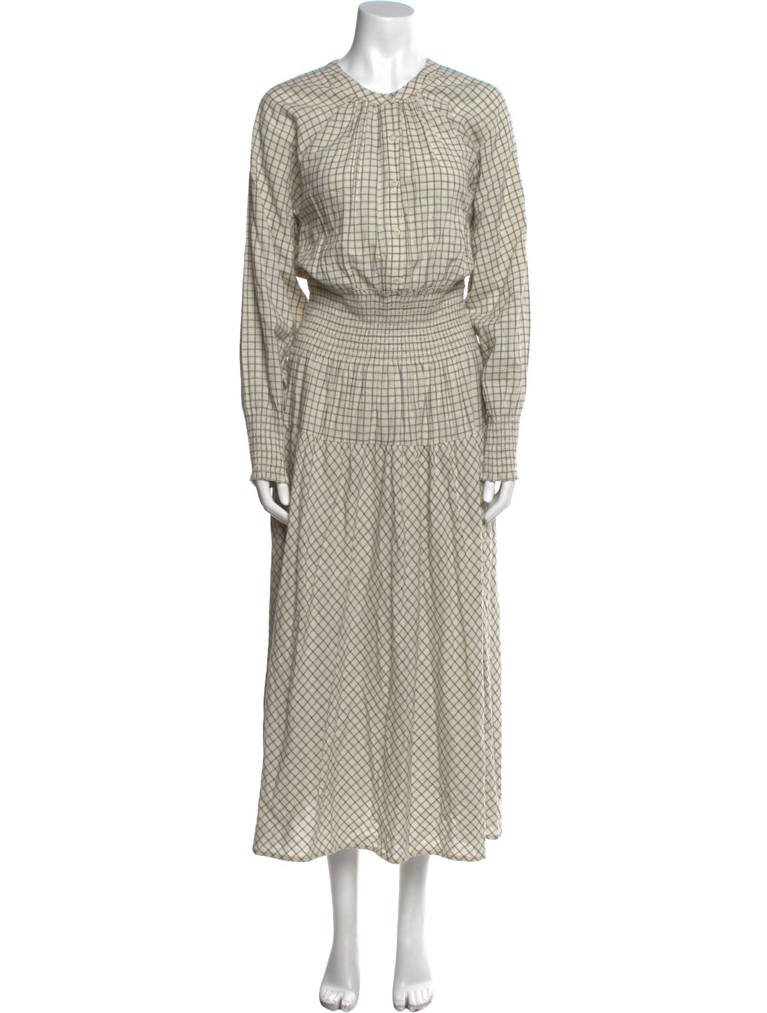 Apiece Apart Plaid Print Long Dress