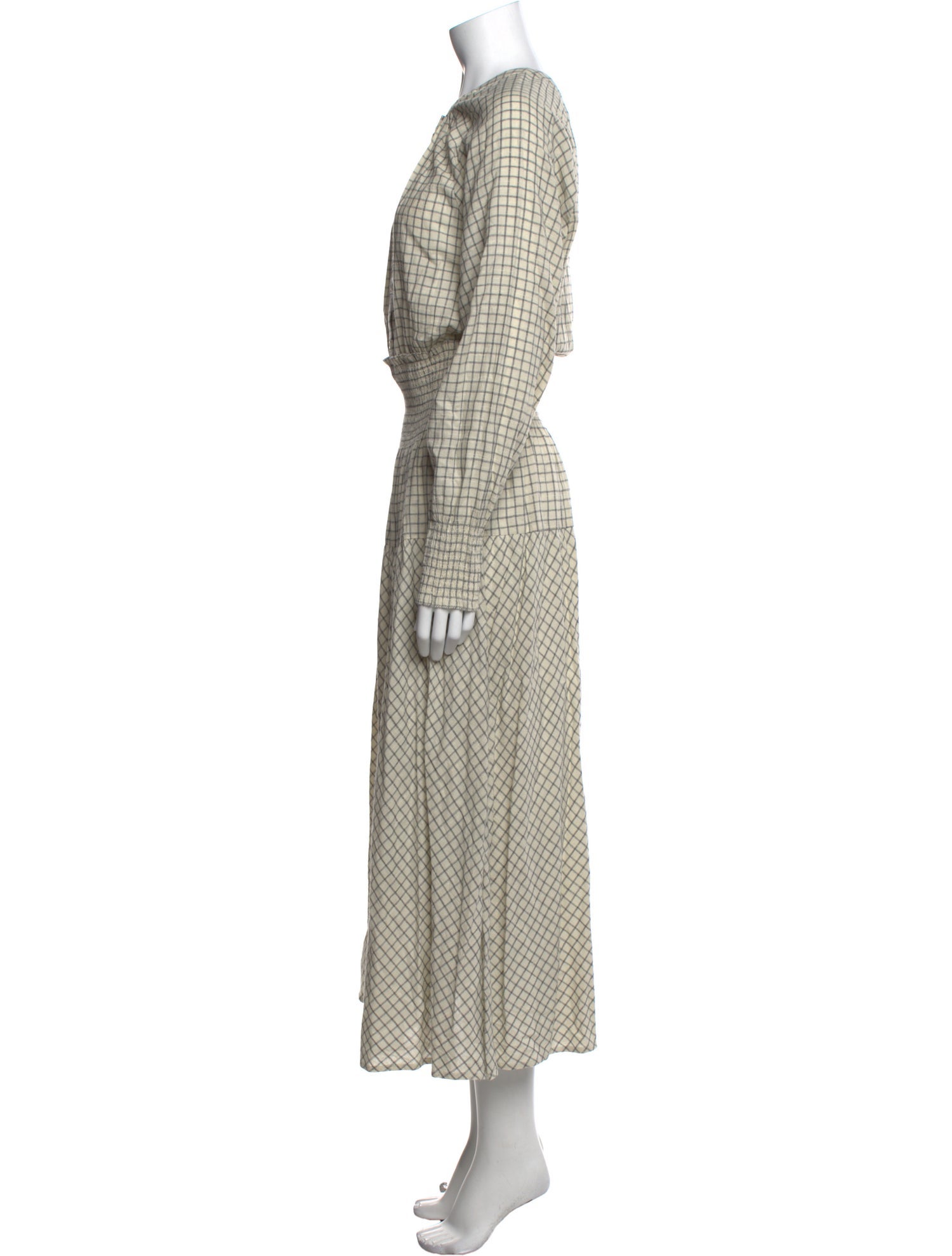 Apiece Apart Plaid Print Long Dress