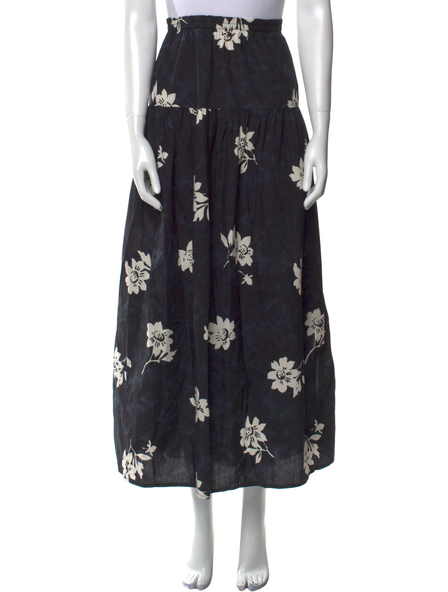 Apiece Apart Floral Print Midi Length Skirt