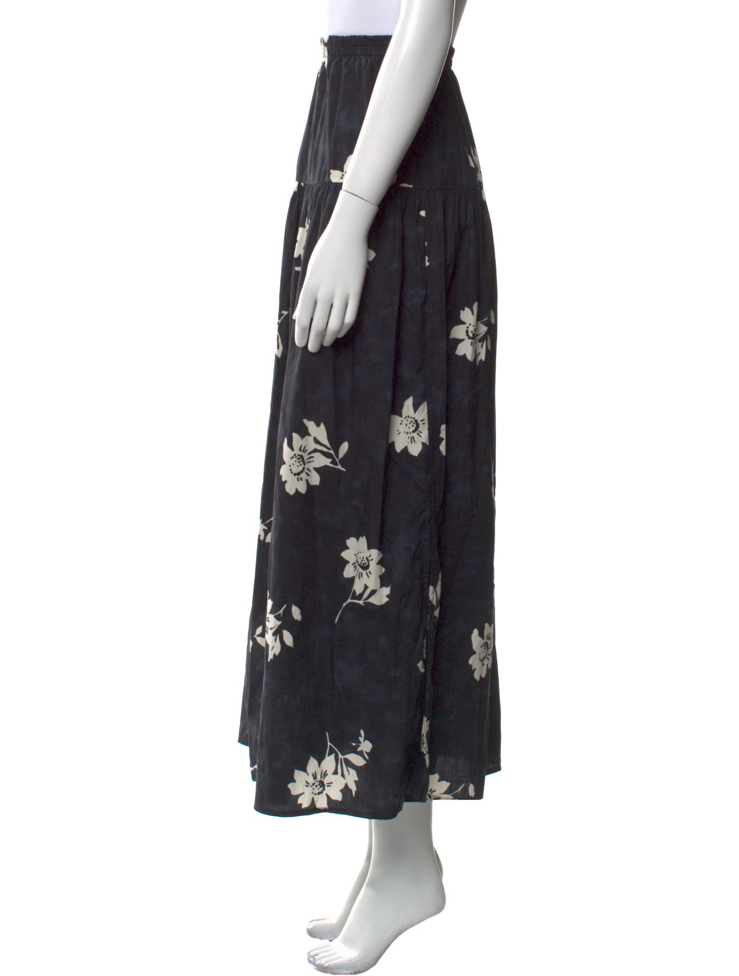 Apiece Apart Floral Print Midi Length Skirt