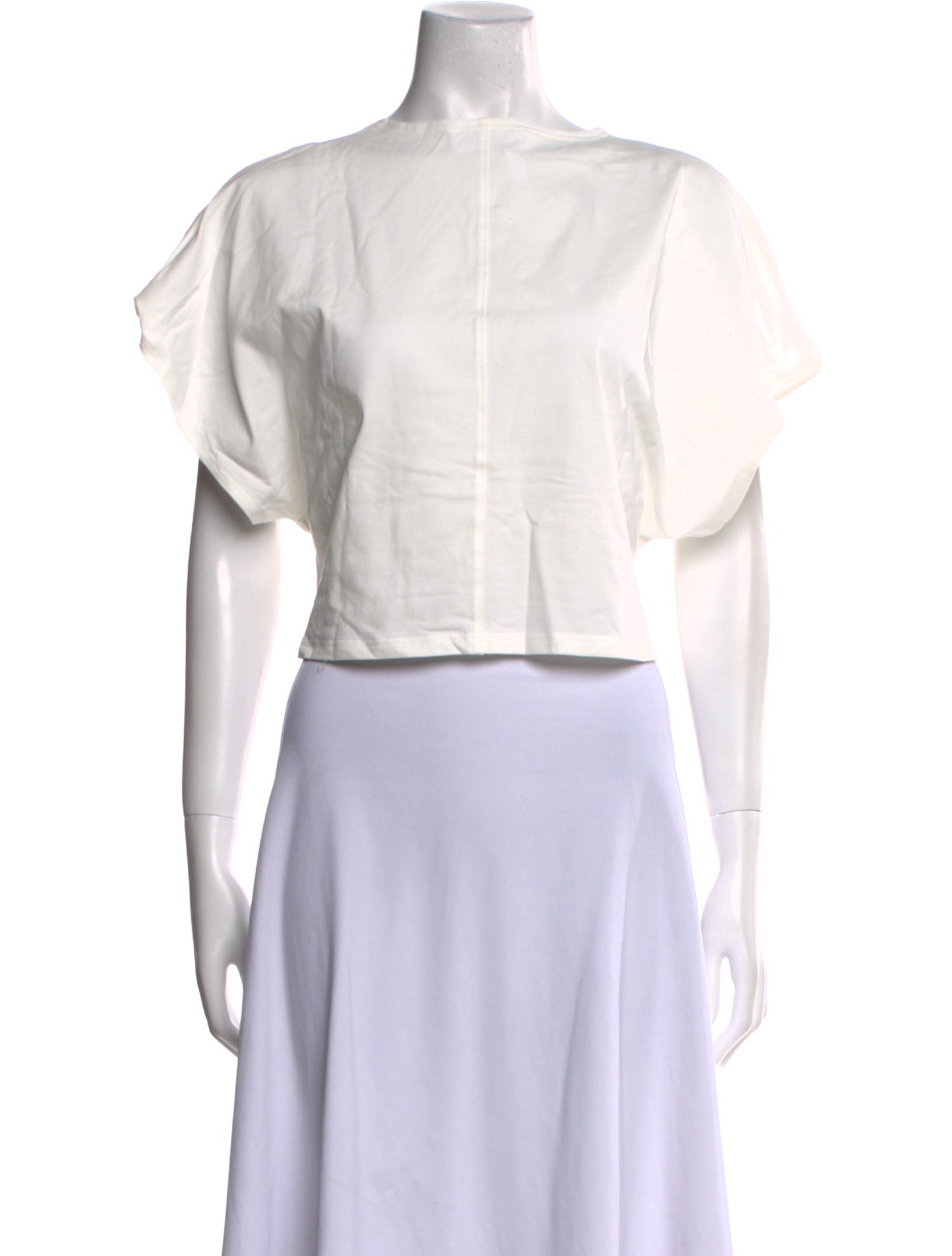 Apiece Apart Square Neckline Short Sleeve Crop Top