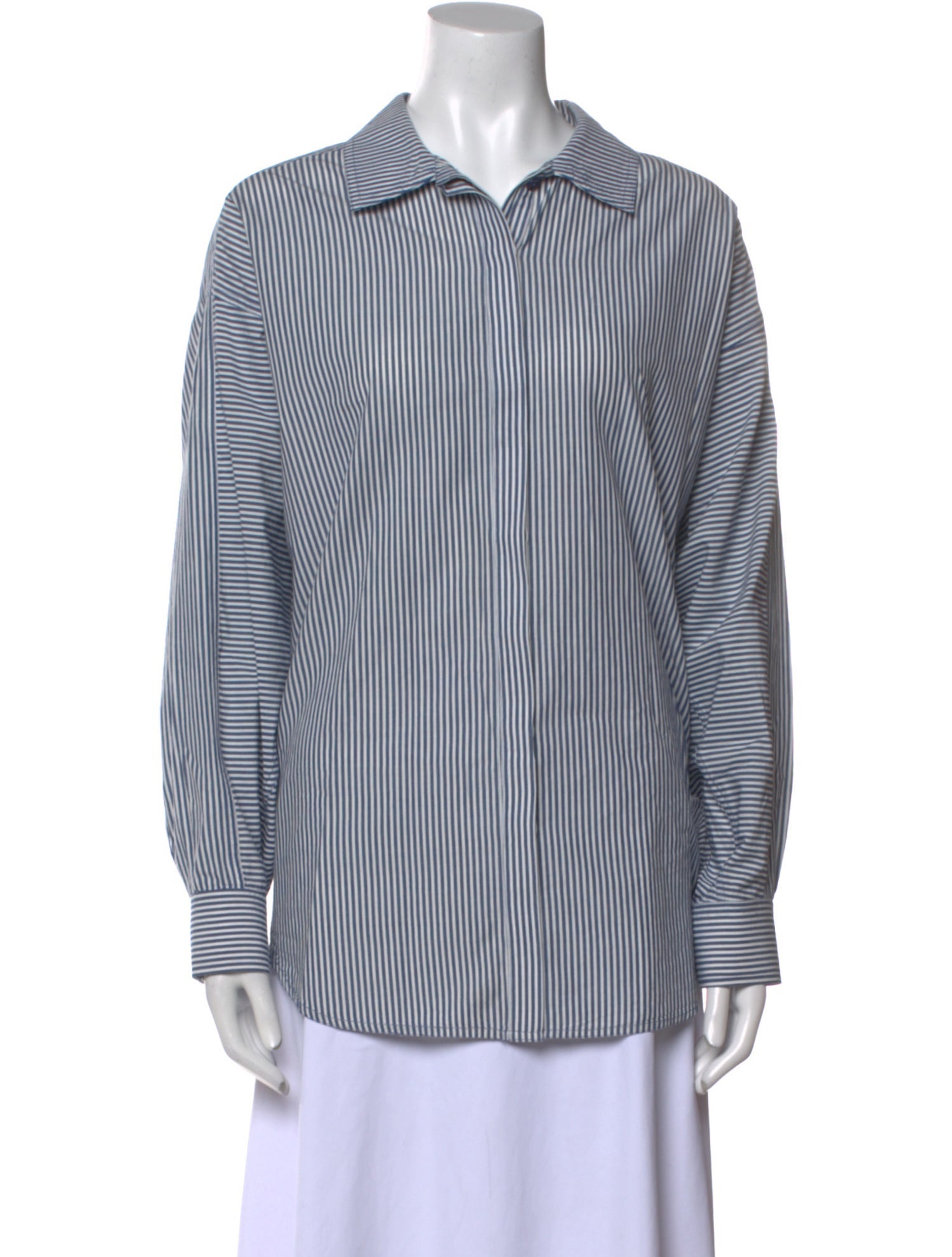 Apiece Apart Striped Long Sleeve Button-Up Top