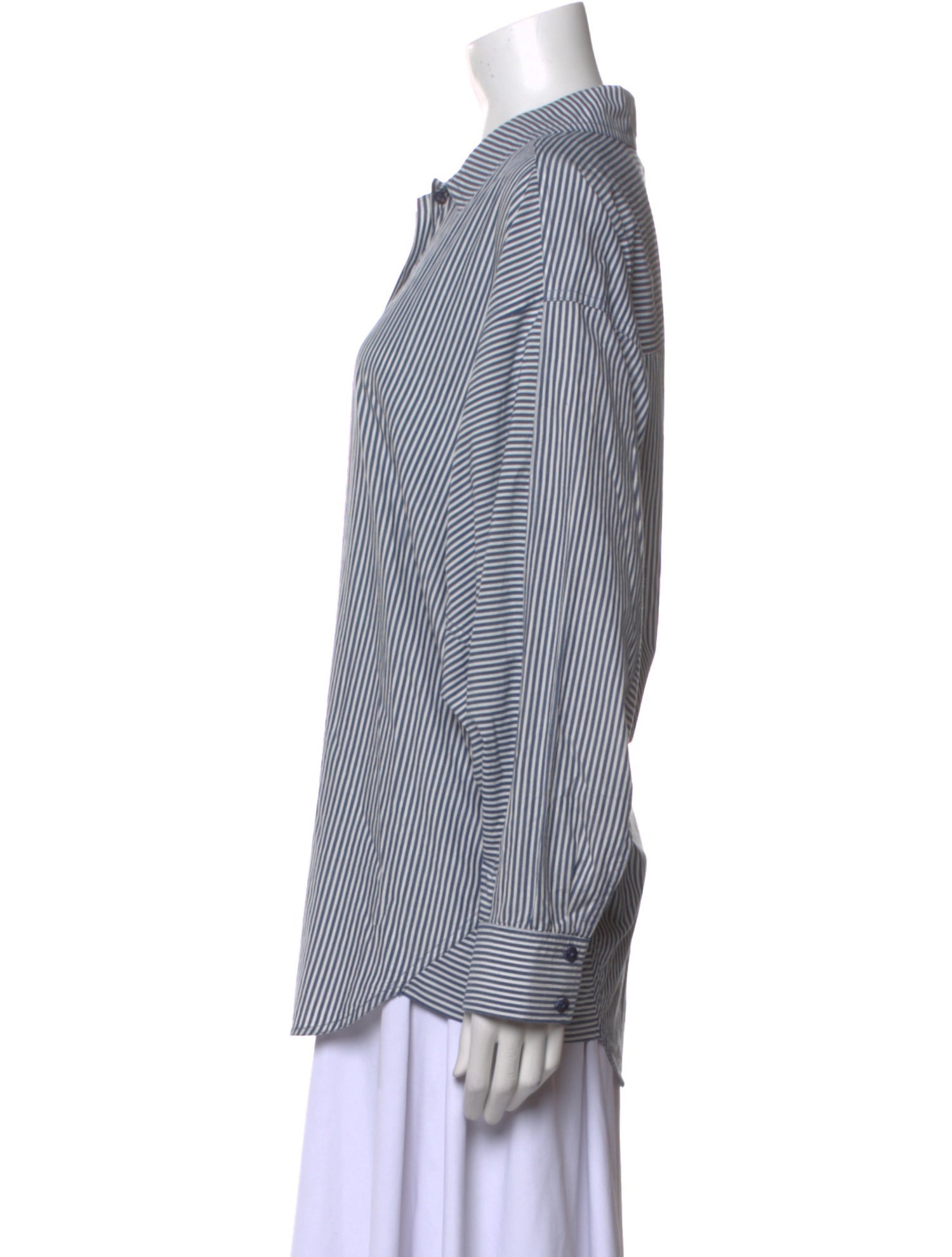 Apiece Apart Striped Long Sleeve Button-Up Top