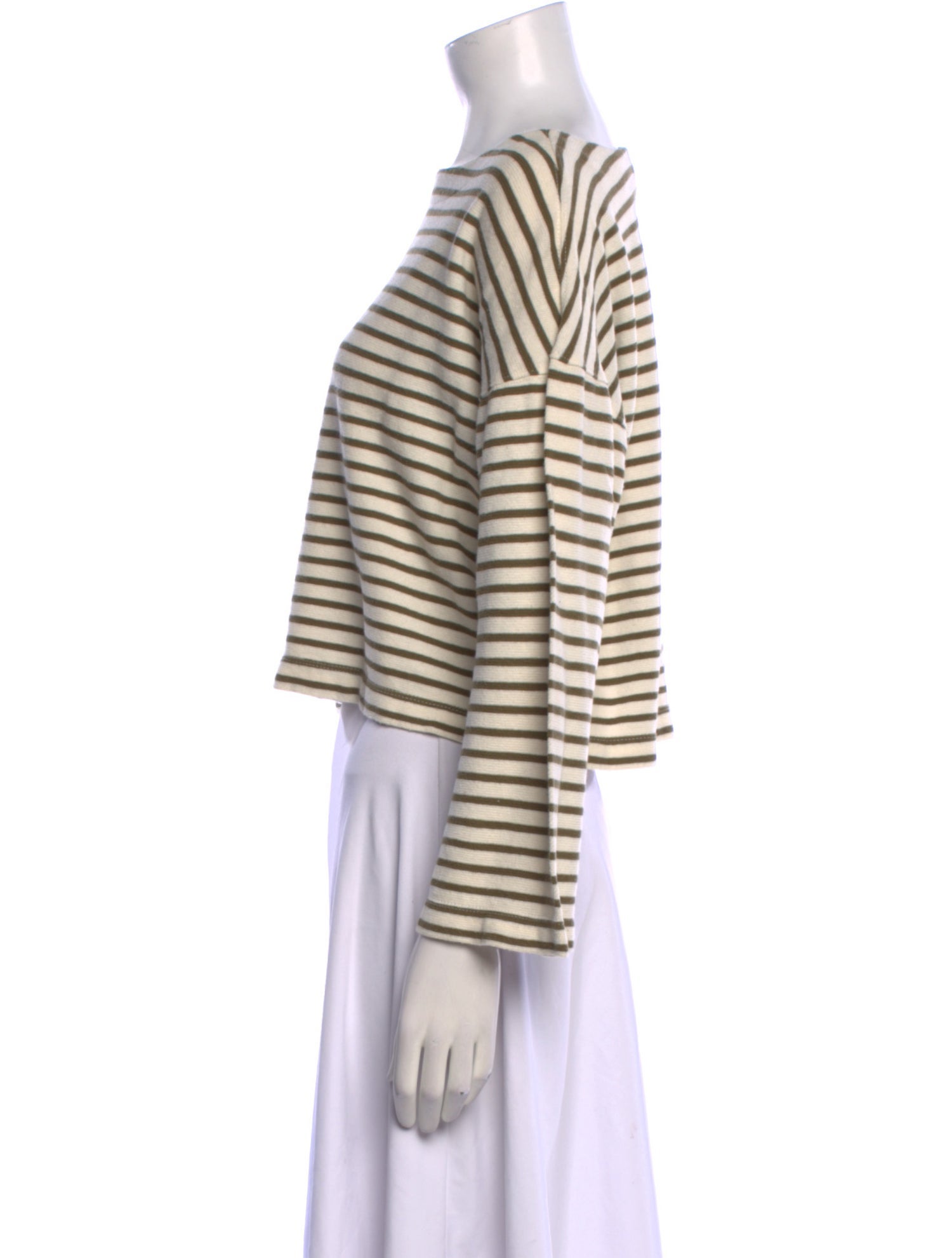 Apiece Apart Striped Bateau Neckline Crop Top