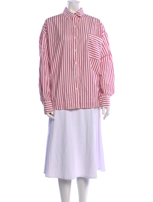 Apiece Apart Striped Long Sleeve Button-Up Top
