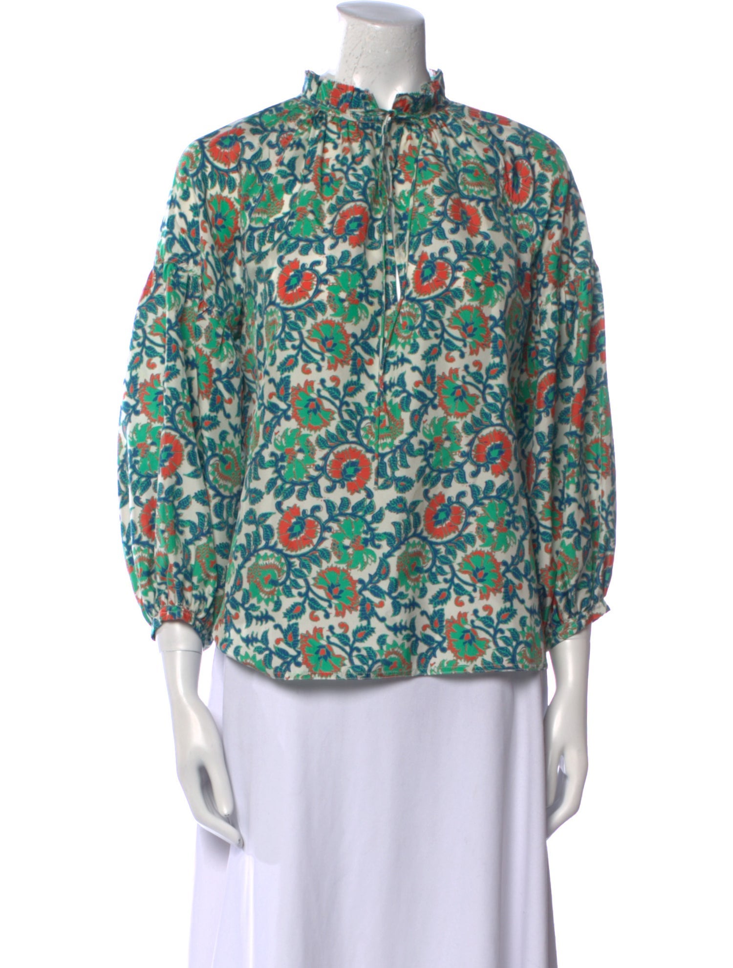 Apiece Apart Silk Floral Print Blouse