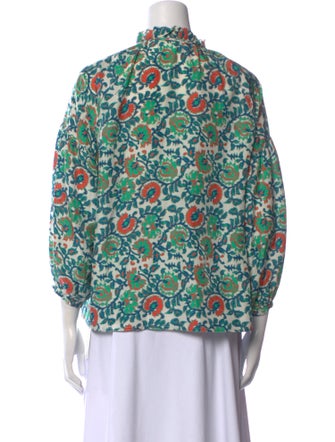 Apiece Apart Silk Floral Print Blouse