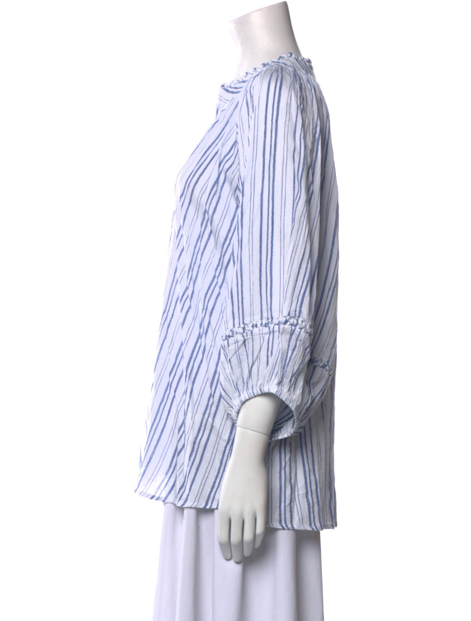 Apiece Apart Striped V-Neck Blouse