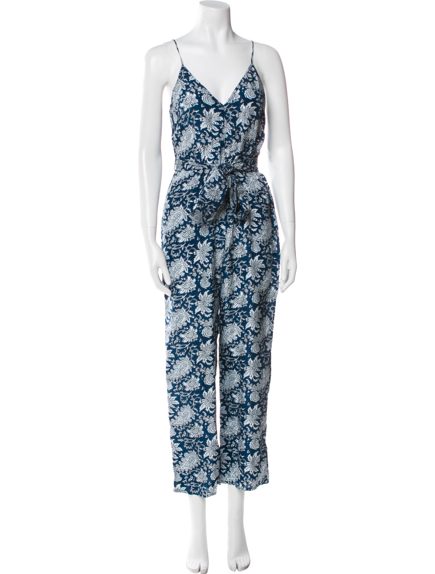 Apiece Apart Silk Paisley Print Jumpsuit