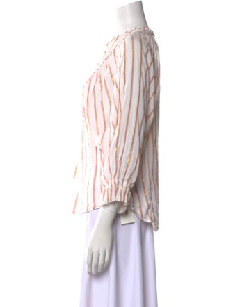 Apiece Apart Striped Mock Neck Blouse