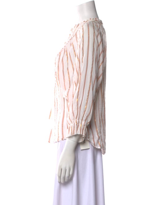 Apiece Apart Striped Mock Neck Blouse