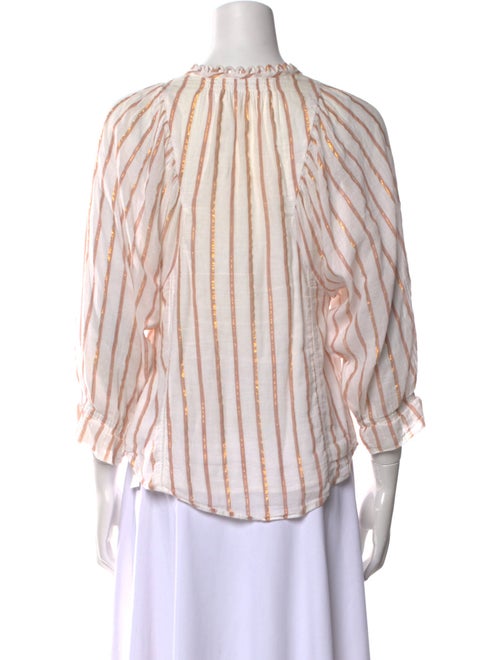 Apiece Apart Striped Mock Neck Blouse