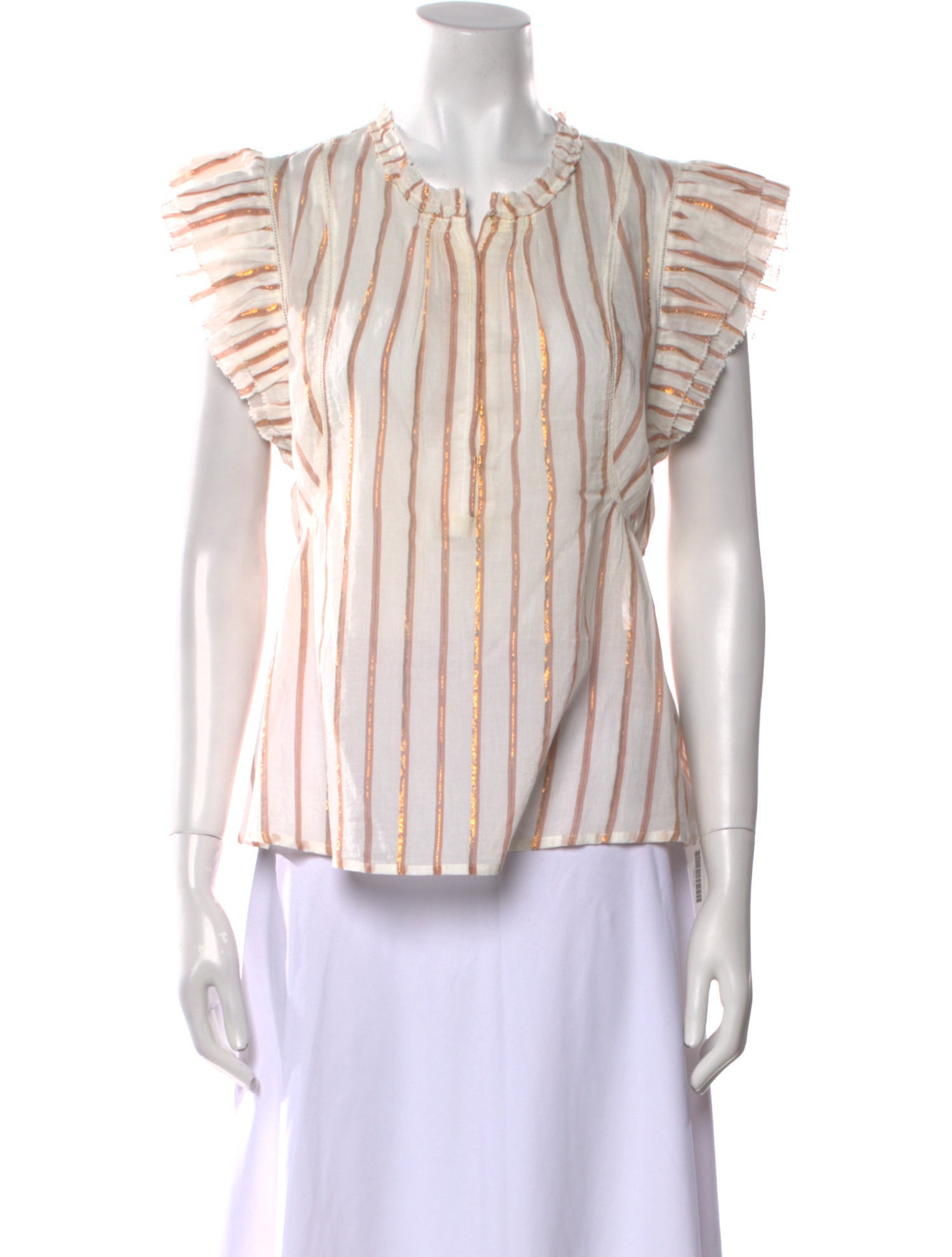 Apiece Apart Striped Crew Neck Blouse
