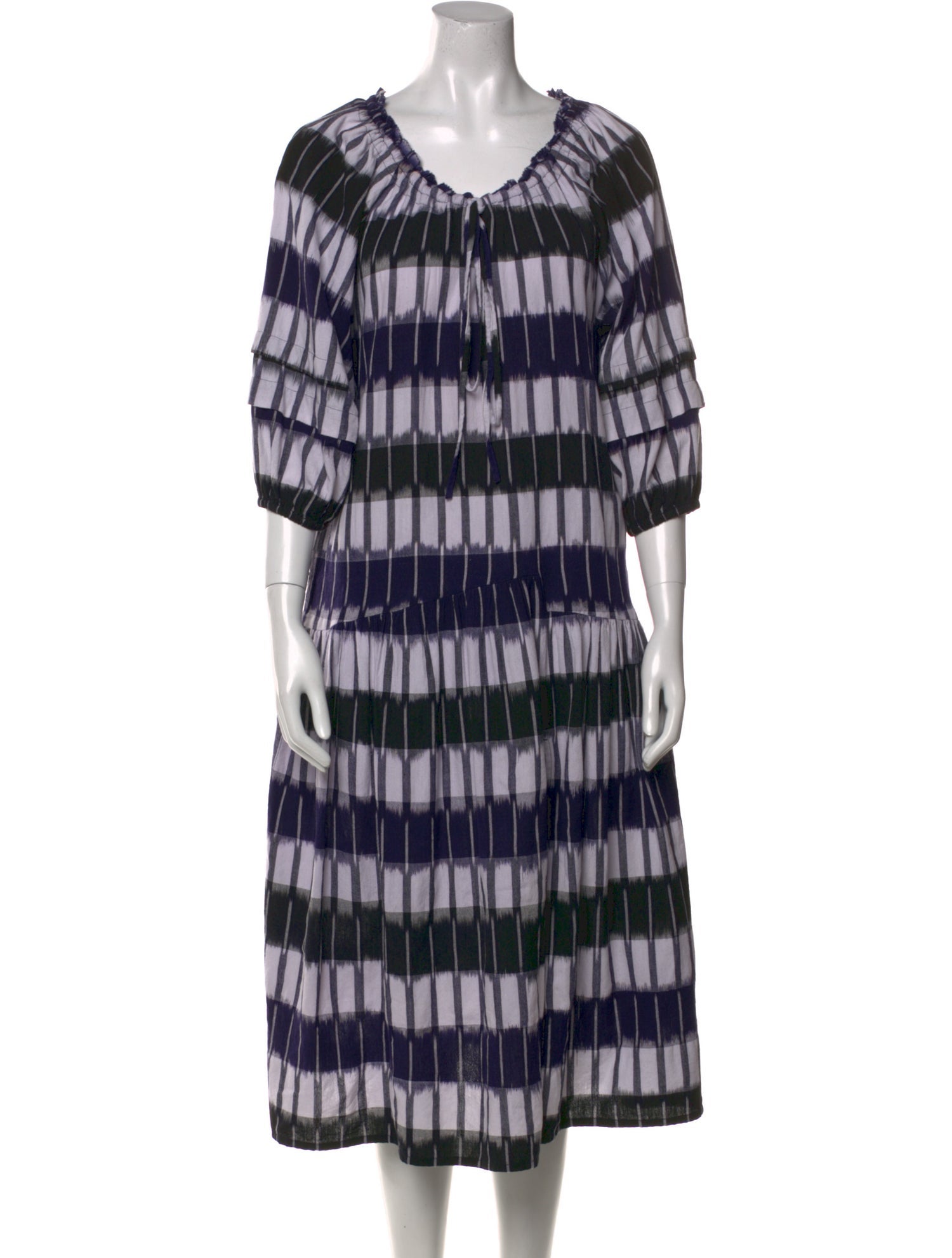 Apiece Apart Tie-Dye Print Midi Length Dress