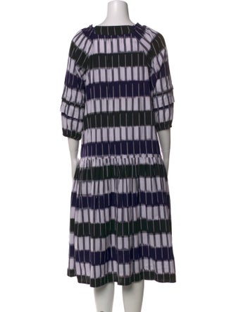 Apiece Apart Tie-Dye Print Midi Length Dress