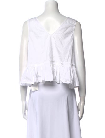 Apiece Apart V-Neck Sleeveless Crop Top