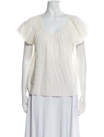 Apiece Apart Scoop Neck Short Sleeve Blouse