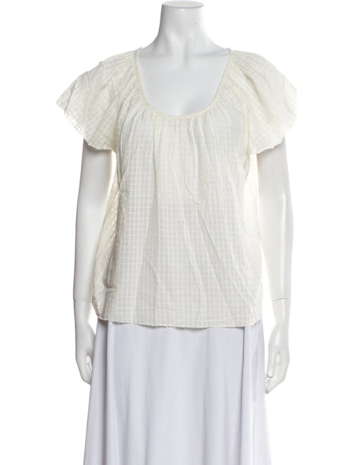 Apiece Apart Scoop Neck Short Sleeve Blouse