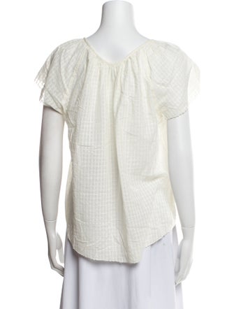 Apiece Apart Scoop Neck Short Sleeve Blouse