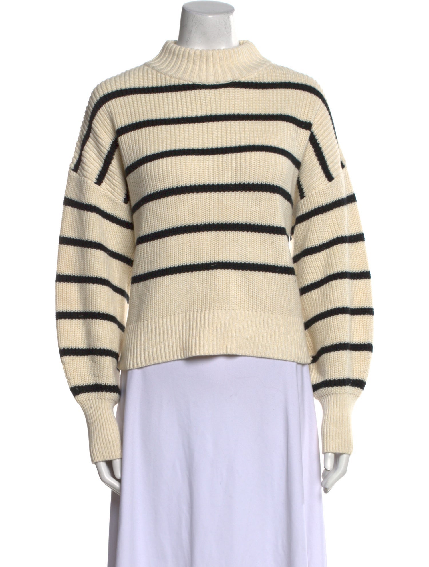 Apiece Apart Striped Mock Neck Sweater
