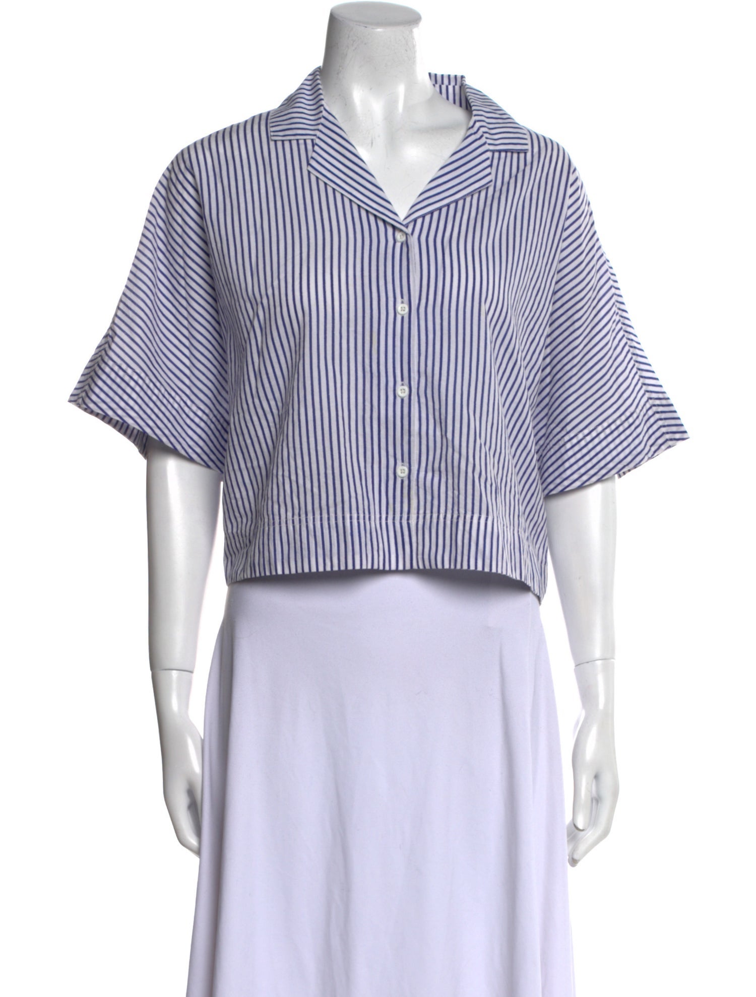 Apiece Apart Striped Short Sleeve Crop Top