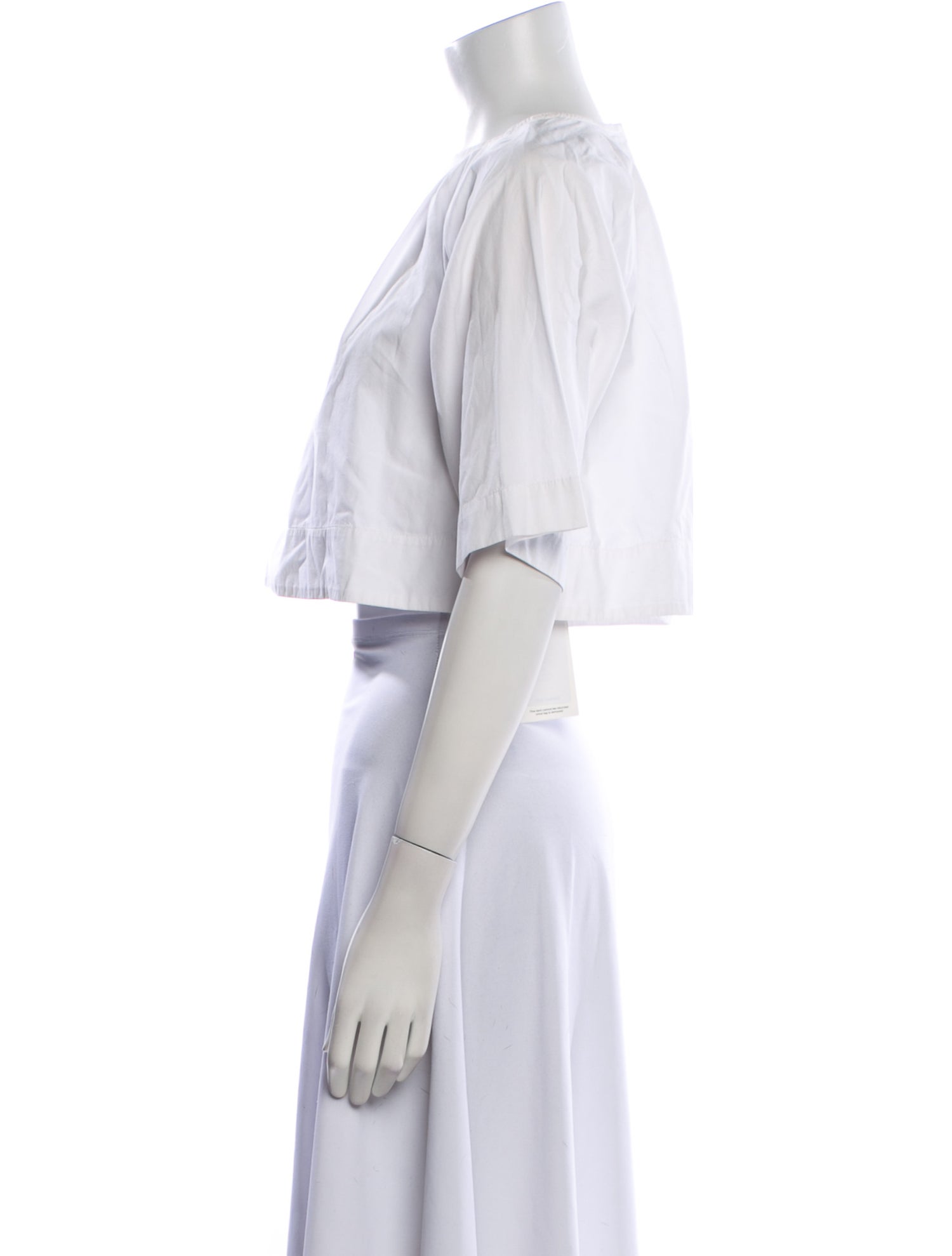 Apiece Apart Crew Neck Three-Quarter Sleeve Crop Top