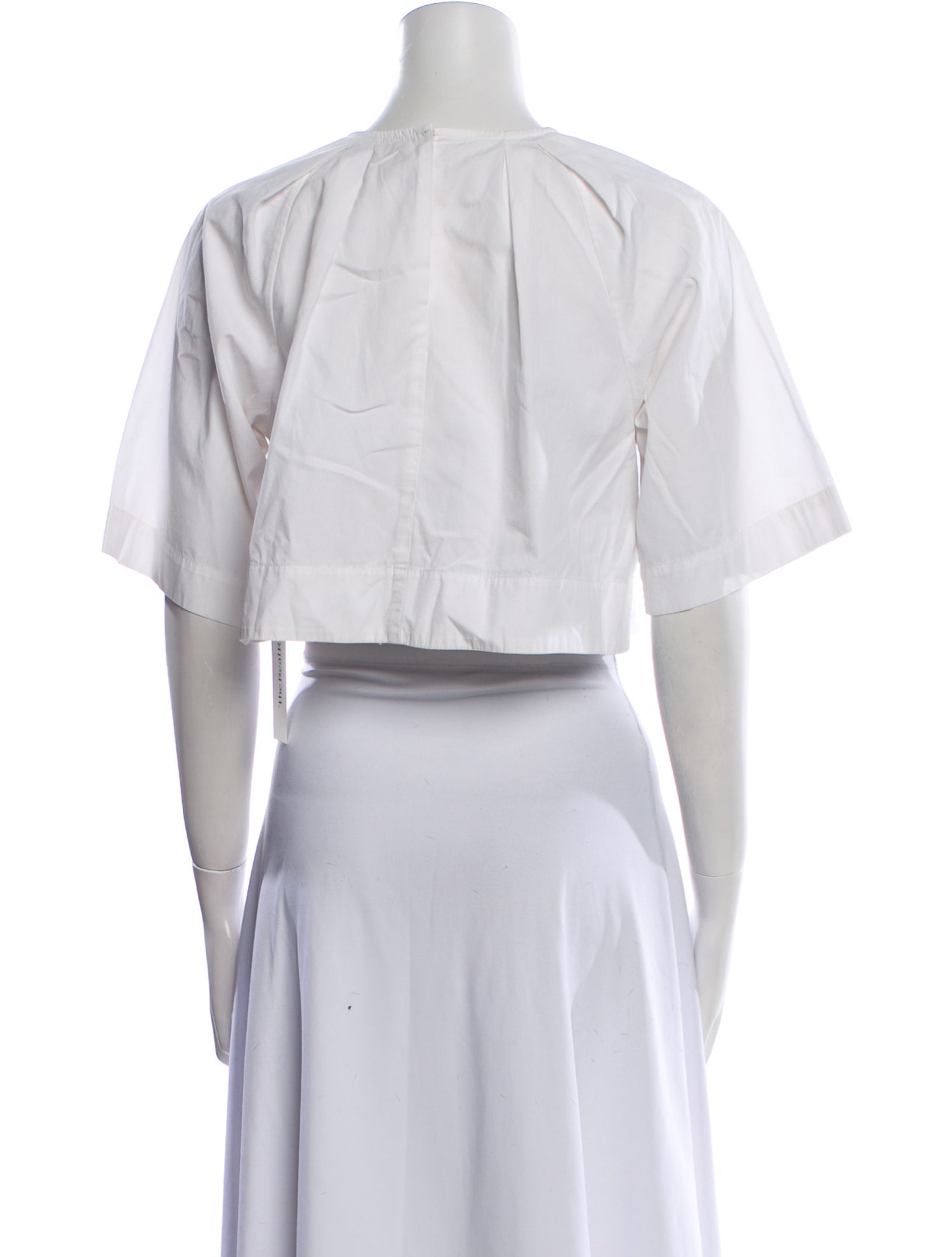 Apiece Apart Crew Neck Three-Quarter Sleeve Crop Top