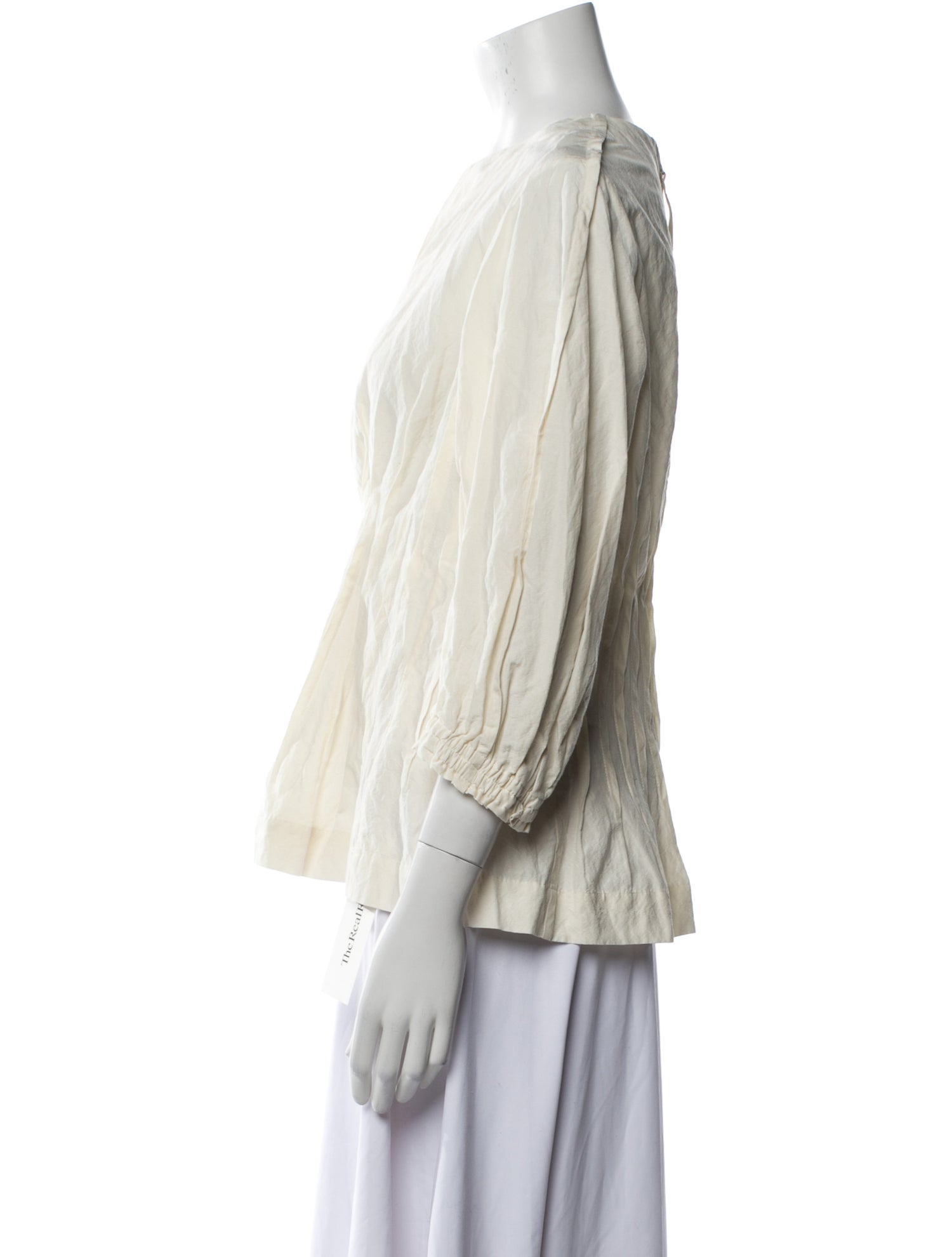 Apiece Apart V-Neck Three-Quarter Sleeve Blouse