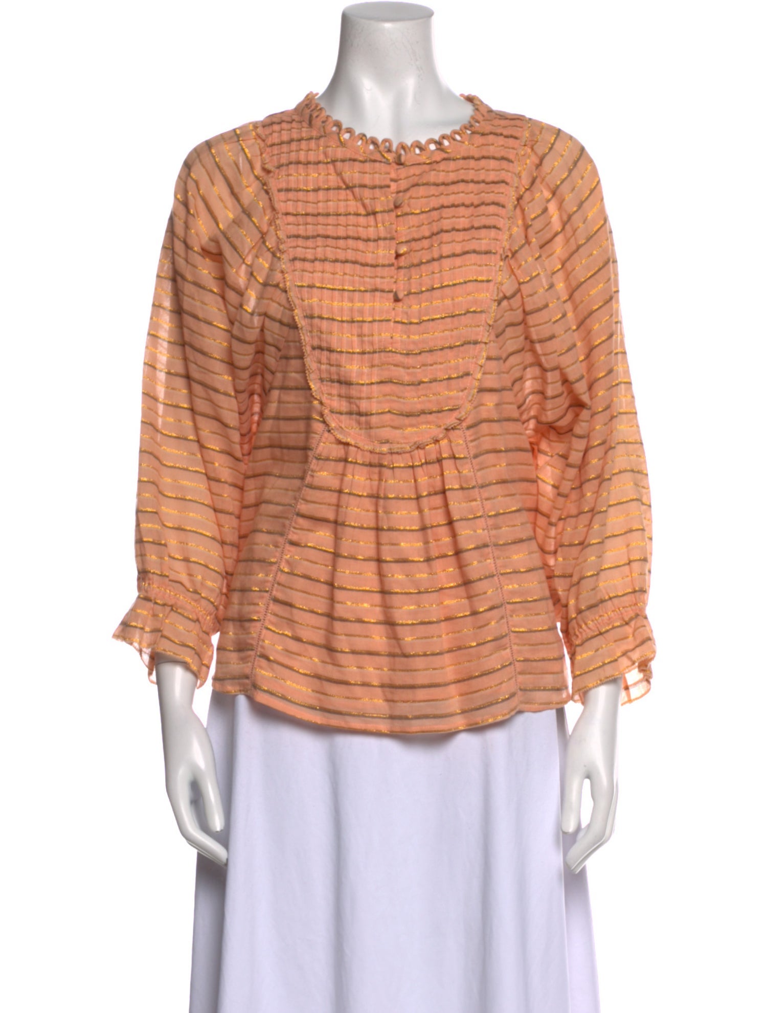 Apiece Apart Striped Crew Neck Blouse