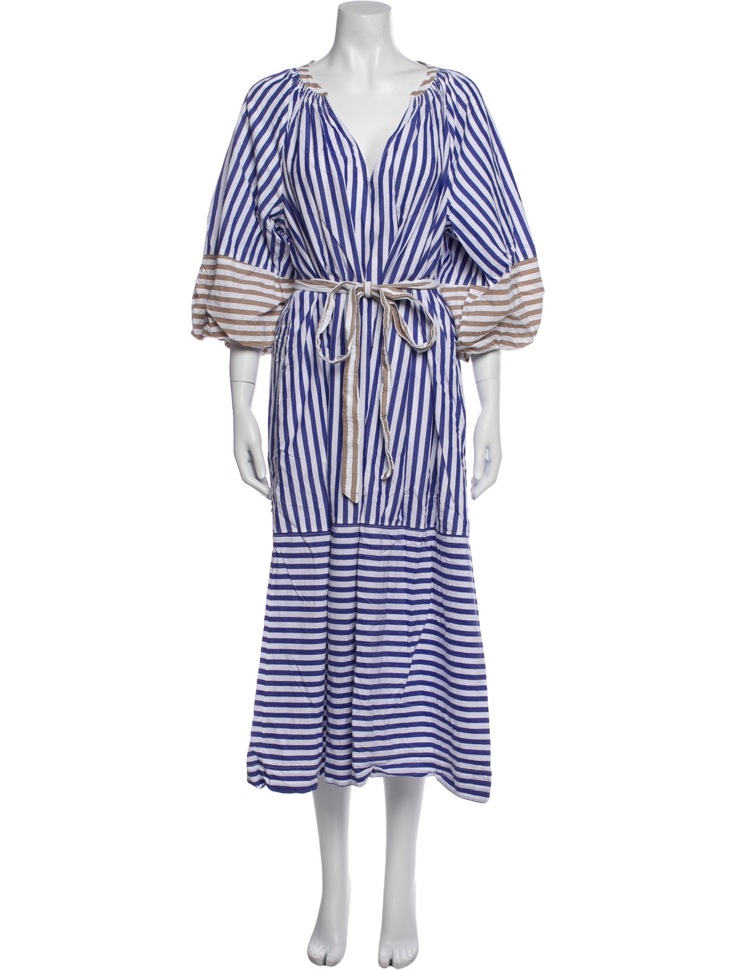 Apiece Apart Striped Midi Length Dress