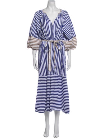 Apiece Apart Striped Midi Length Dress