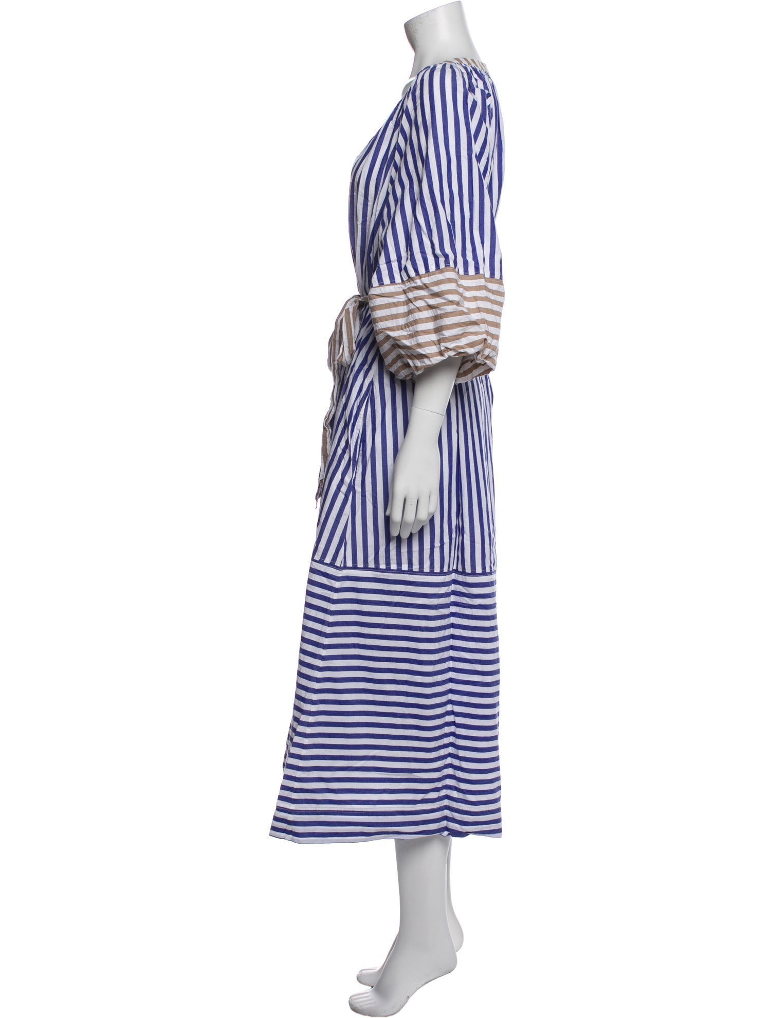 Apiece Apart Striped Midi Length Dress