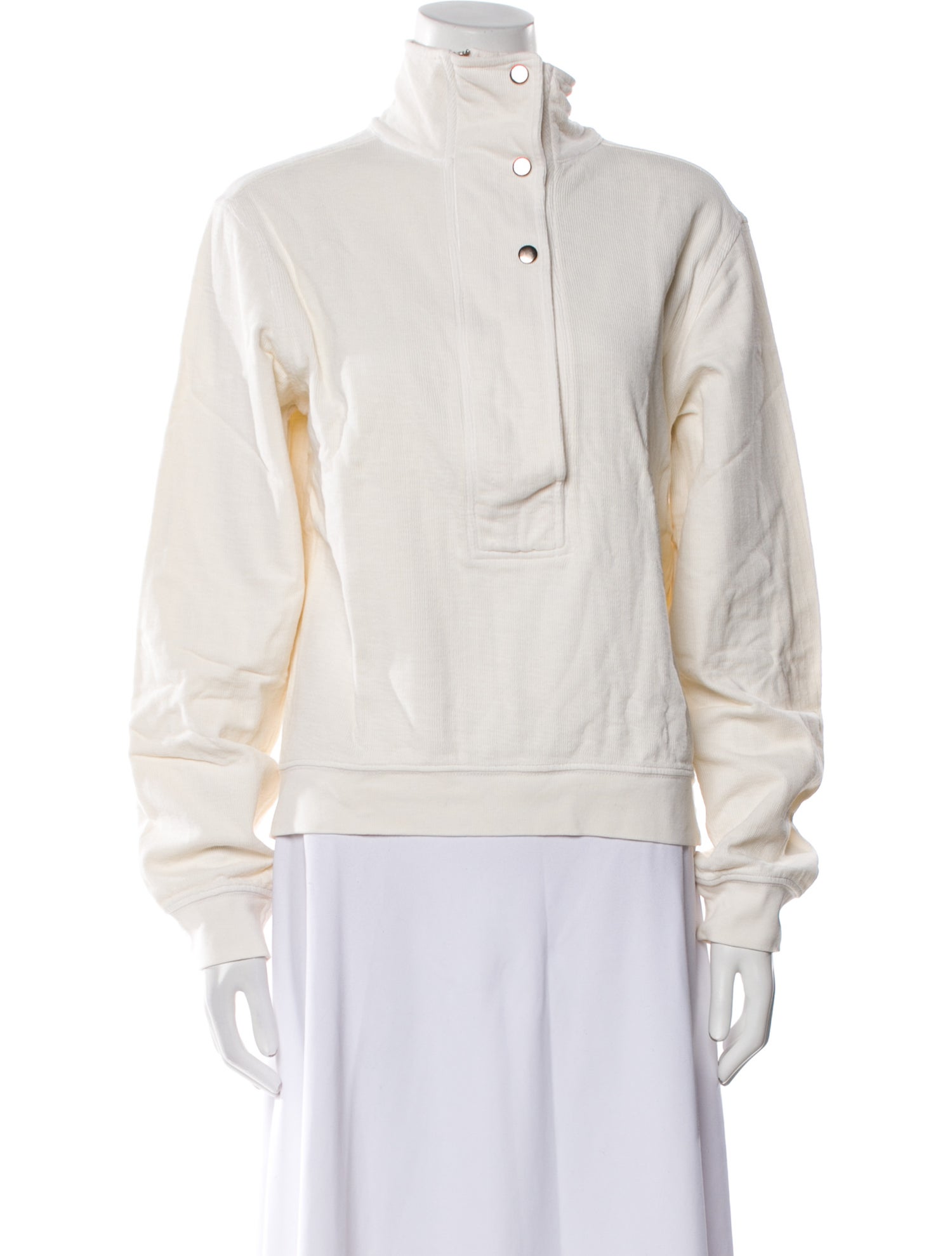 Apiece Apart Mock Neck Long Sleeve Sweatshirt