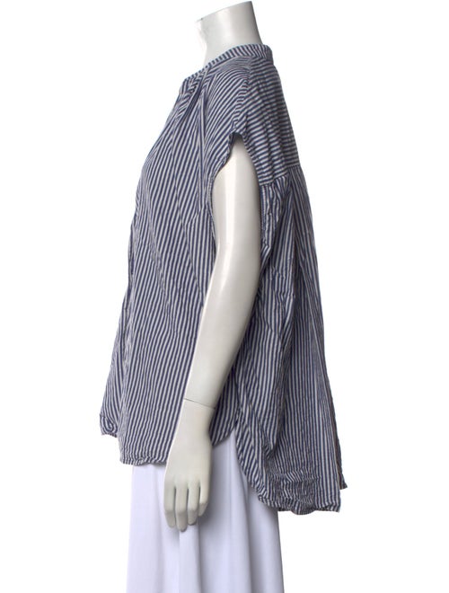 Apiece Apart Striped V-Neck Button-Up Top