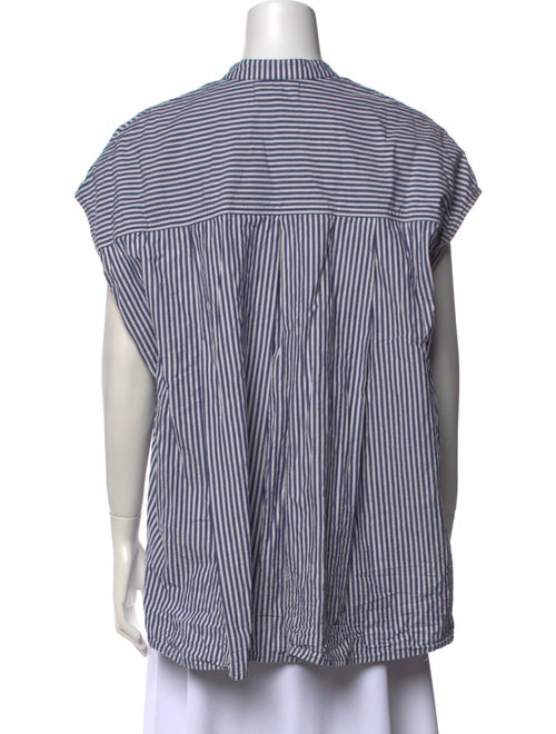 Apiece Apart Striped V-Neck Button-Up Top