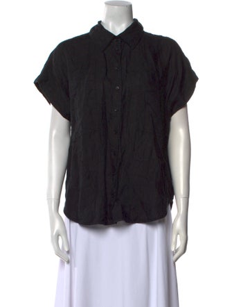 Apiece Apart Linen Short Sleeve Button-Up Top