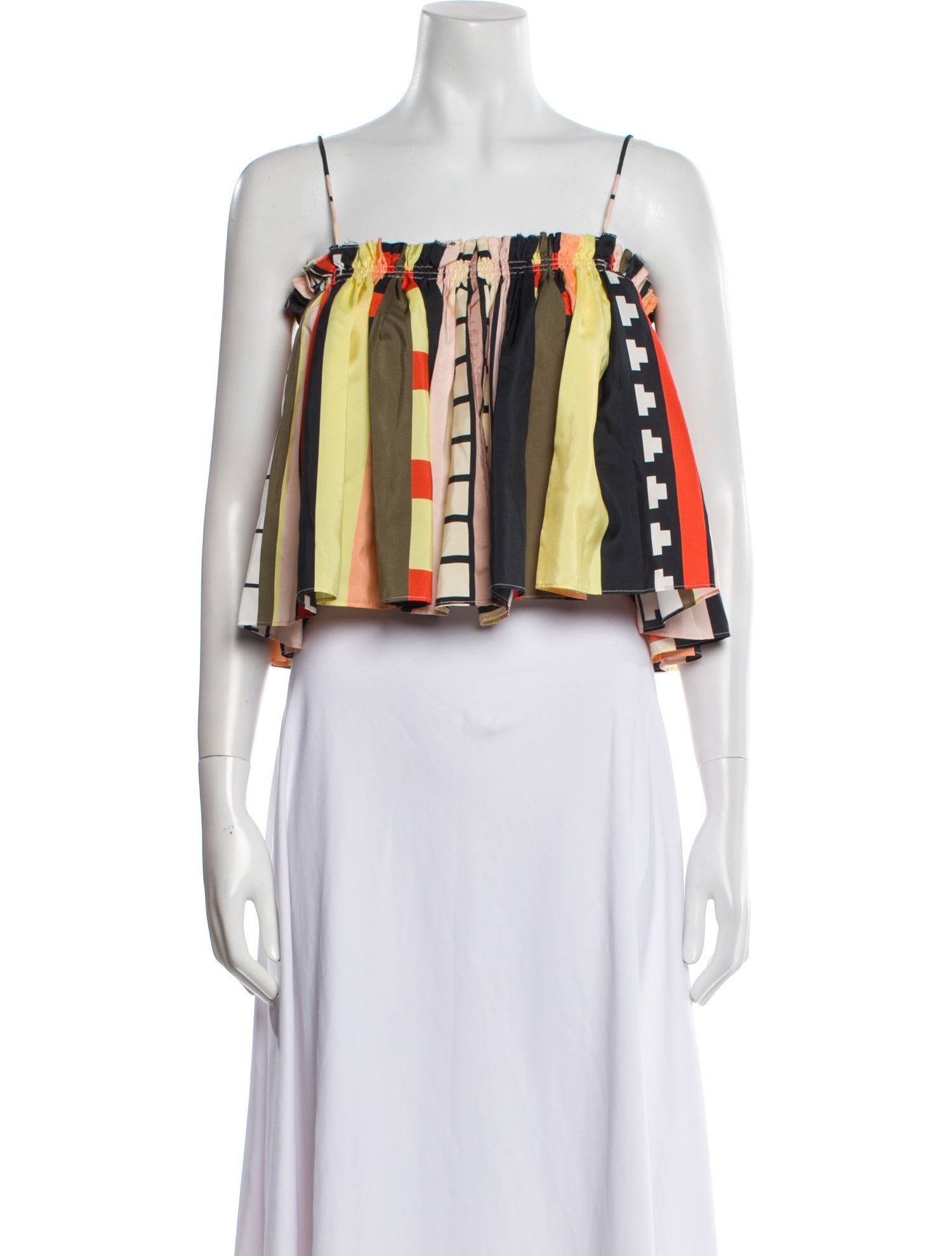 Apiece Apart Silk Printed Crop Top