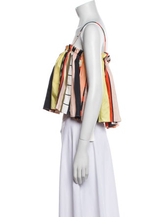 Apiece Apart Silk Printed Crop Top