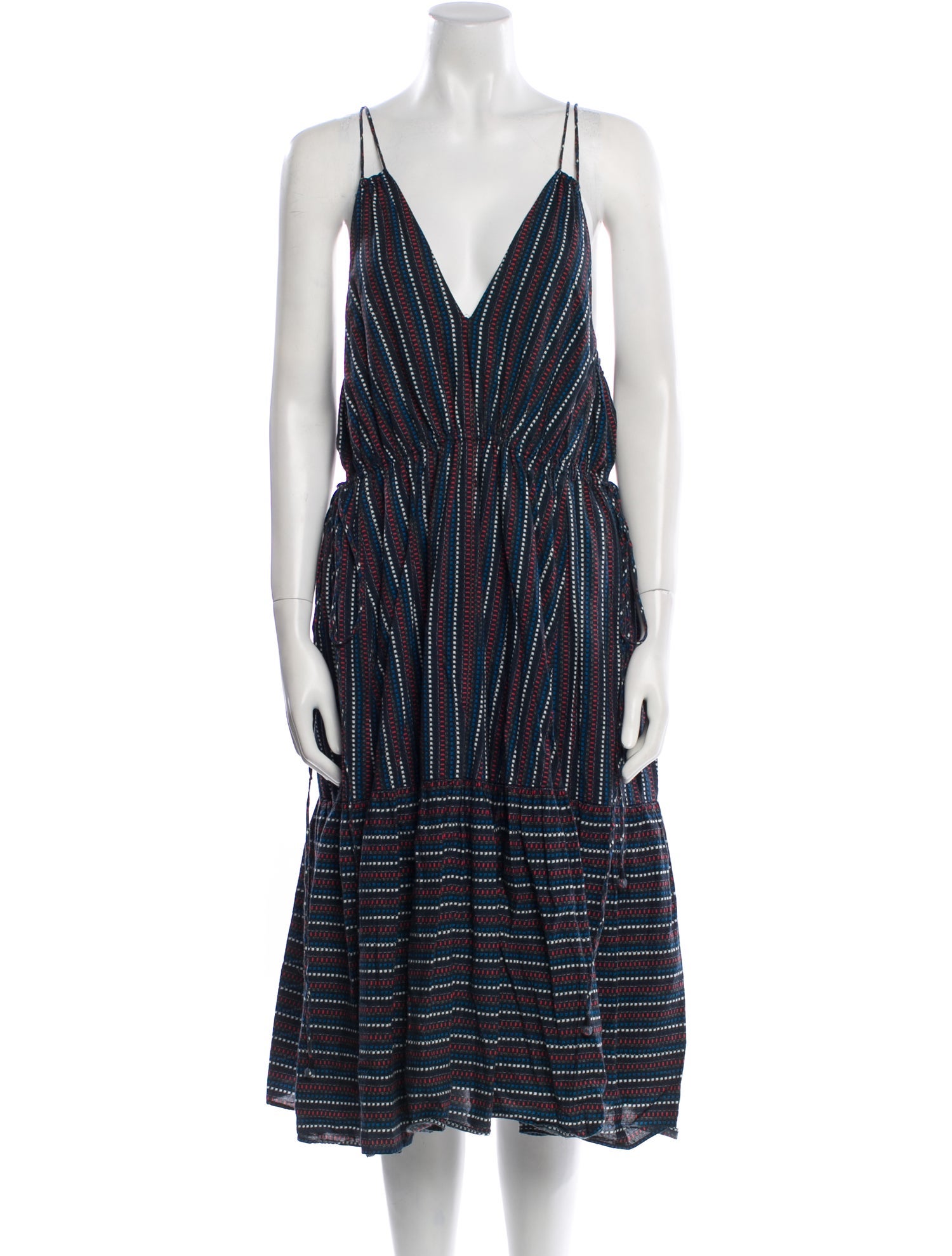 Apiece Apart Striped Midi Length Dress