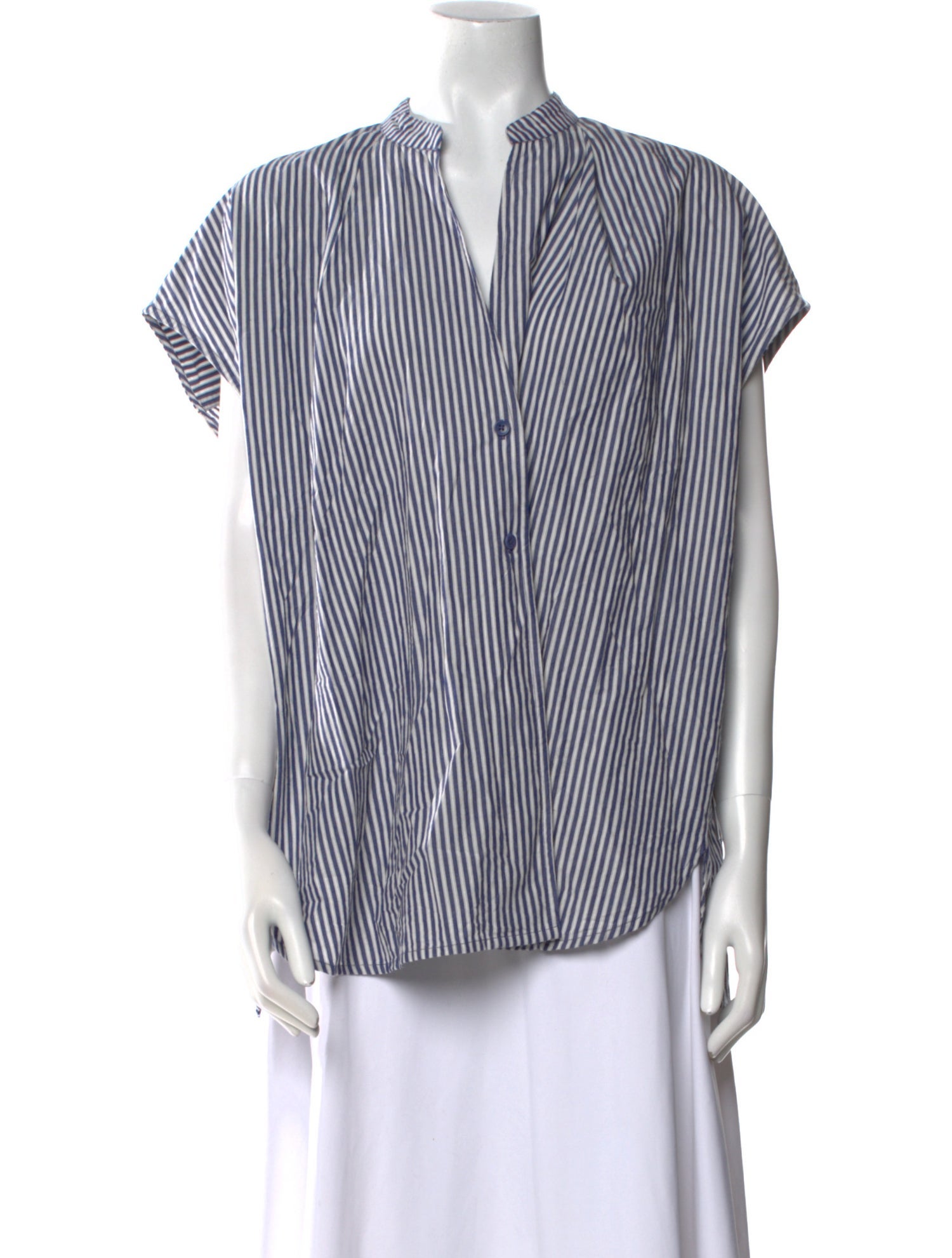 Apiece Apart Striped V-Neck Button-Up Top w/ Tags
