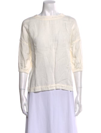 Apiece Apart Linen Bateau Neckline Blouse