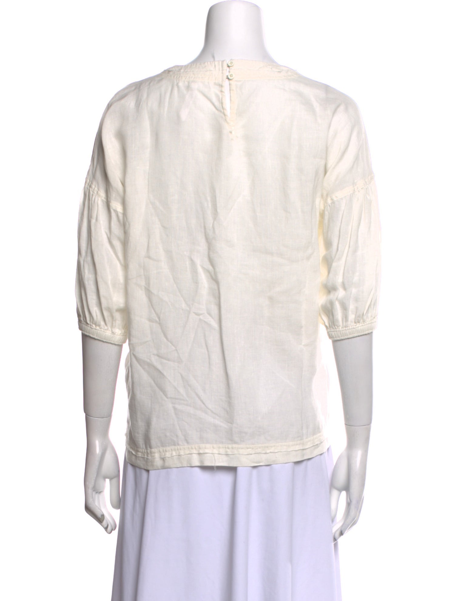 Apiece Apart Linen Bateau Neckline Blouse