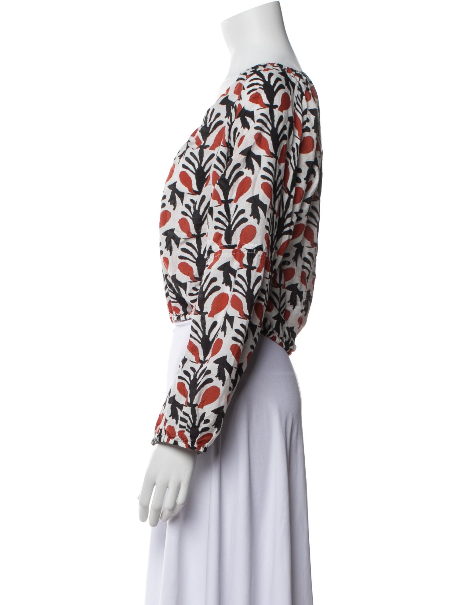 Apiece Apart Printed V-Neck Crop Top