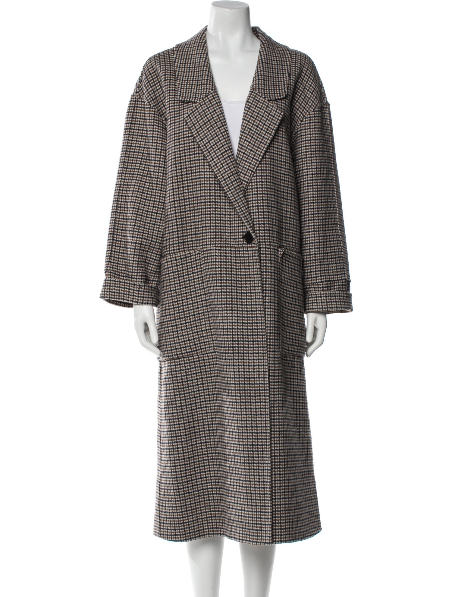 Apiece Apart Wool Plaid Print Coat