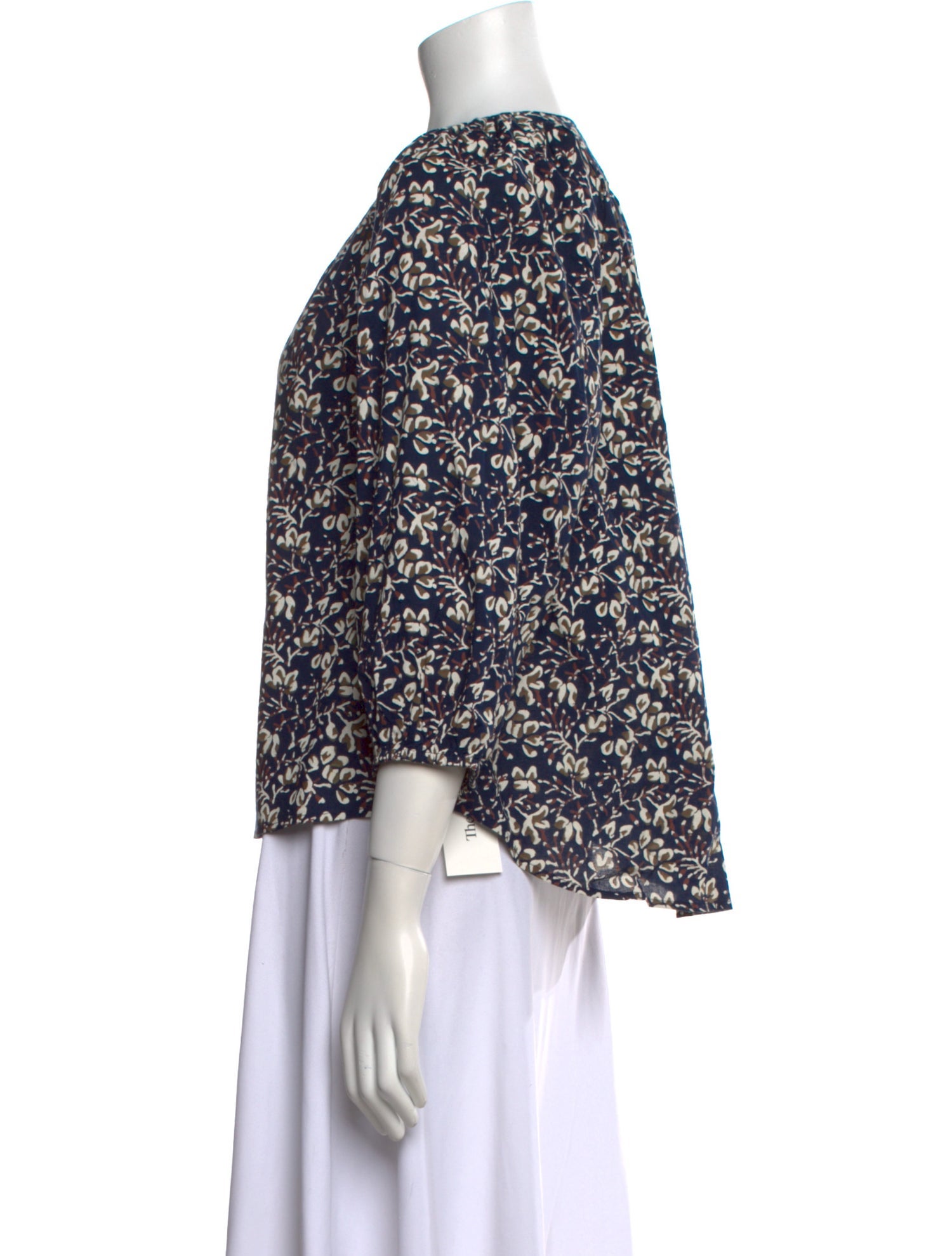 Apiece Apart Floral Print V-Neck Blouse