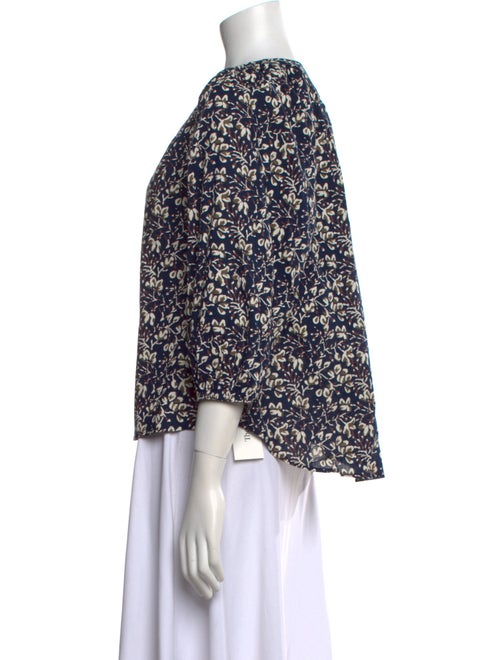 Apiece Apart Floral Print V-Neck Blouse