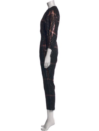 Apiece Apart Plaid Print Crew Neck Jumpsuit
