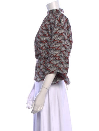 Apiece Apart Silk Printed Blouse
