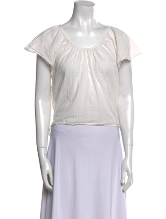 Apiece Apart Scoop Neck Short Sleeve Crop Top